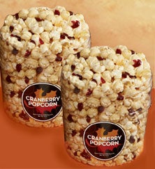 Set of 2 Clear Canisters Cranberry Popcorn