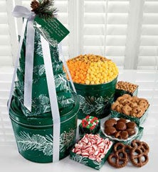 Snowy Pine Tins & Tower