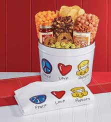 Peace, Love & Popcorn Deluxe Snacks & T-Shirt