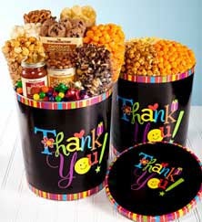 New Thank You Design Popcorn Tin and Snack Assortment
